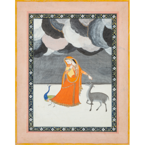 Utka Nayika with a Deer and Peacock